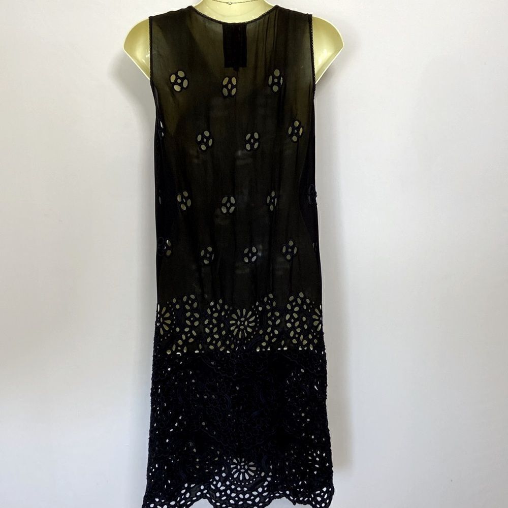 Johnny Was Dress Black Eyelet Free Fitting MIDI Nwot Size Small - Picture 6 of 7